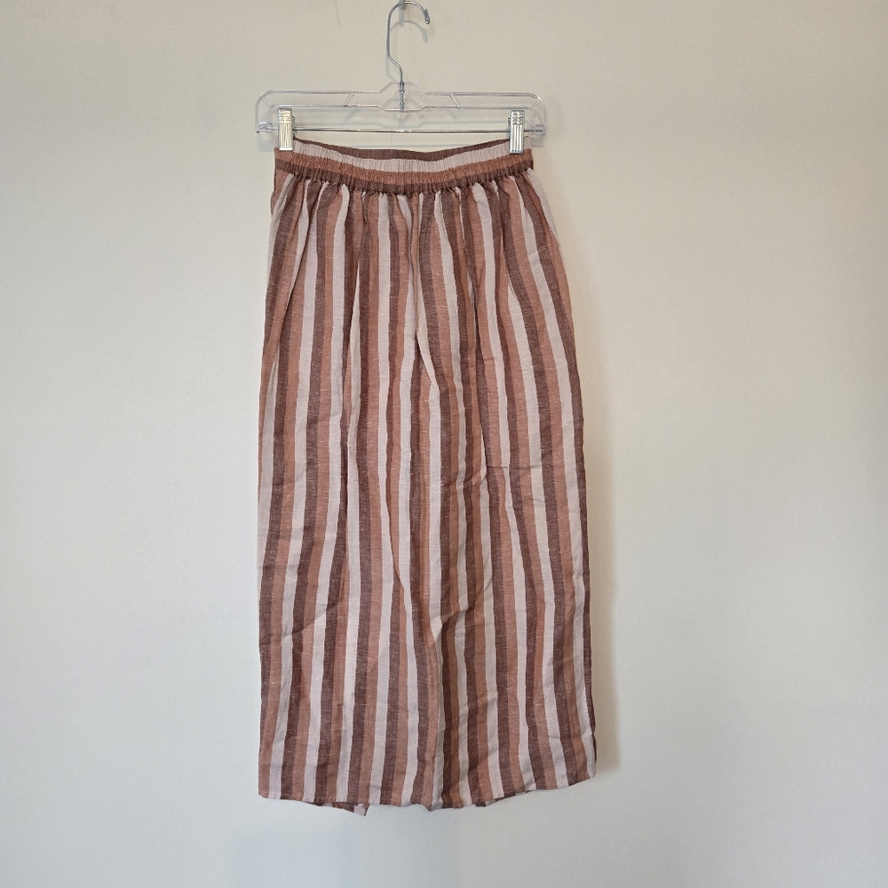 NWT Madewell Linen Strip Pull On Wrap Skirt - Picture 5 of 6